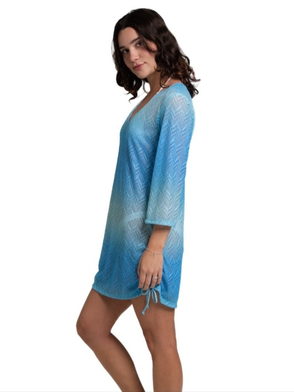 NWT Women's Portocruz Light Blue Ombre V-Neck Swim Cover Up - XL